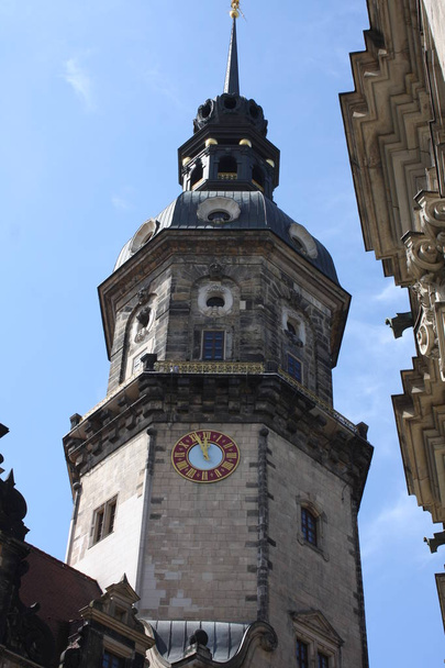 beautiful tower Hausmannsturm in Dresden - Germany - Foto, Imagen