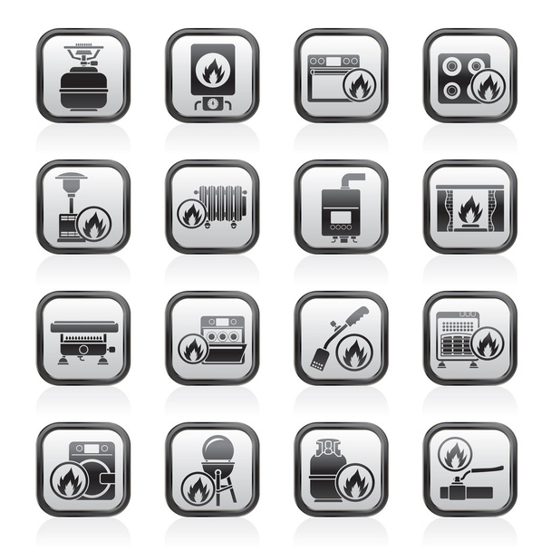 Household Gas Appliances icons - Vecteur, image