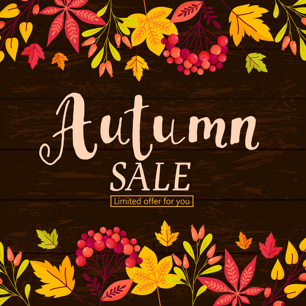 autumn sale flyer - Вектор,изображение