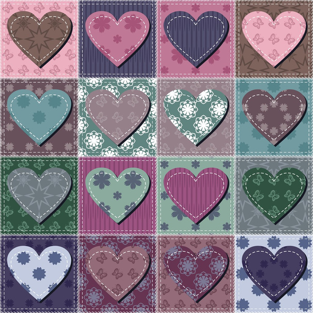 Patchwork background with different patterns - Vettoriali, immagini