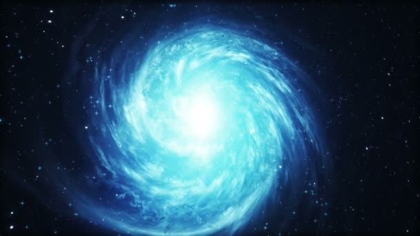 Rotating spiral galaxy with stars in outer space - Footage, Video