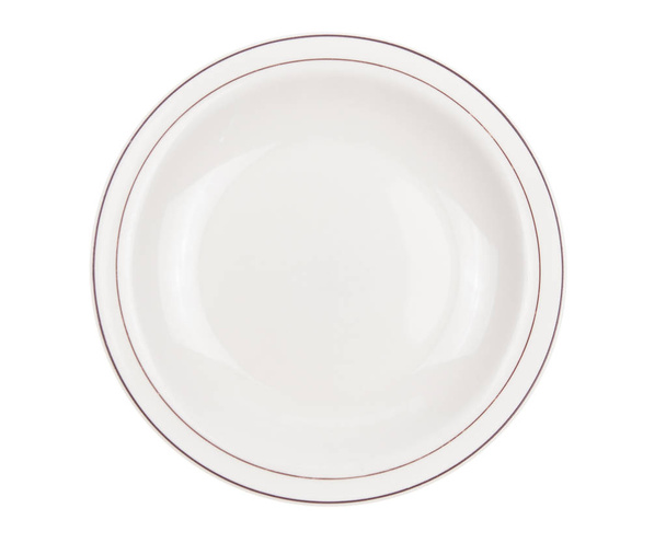 biały pusty talerz izolowany na białym tle - Zdjęcie, obraz