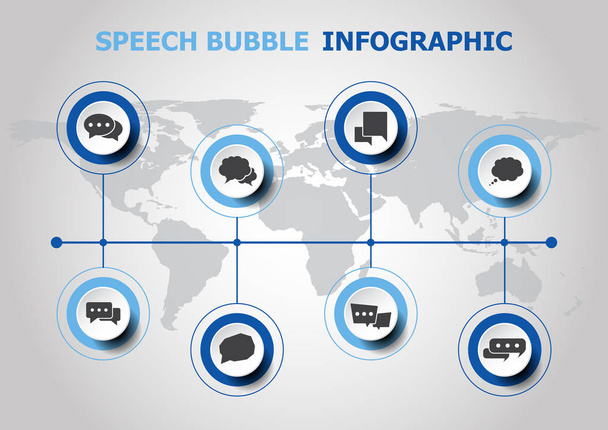 Design infográfico com ícones de bolhas de fala
 - Vetor, Imagem