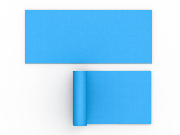 blauwe yoga mat - Foto, afbeelding