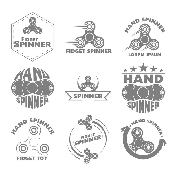 Набор ручных прядильных игрушек логотипа
 - Вектор,изображение
