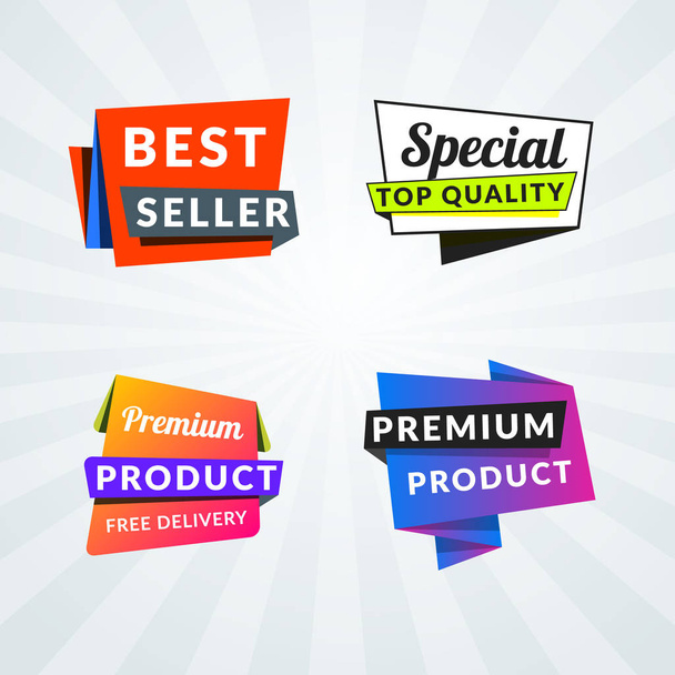 Set of sale banners and labels. Design elements for promotion. Vector illustration - Vector, imagen