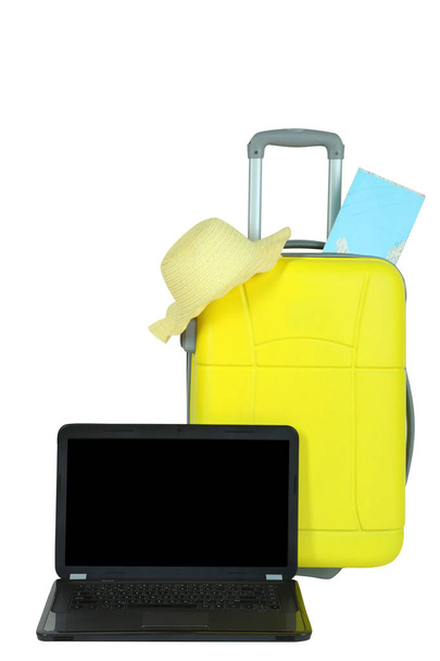 Sárga utazási bőrönd - Fotó, kép