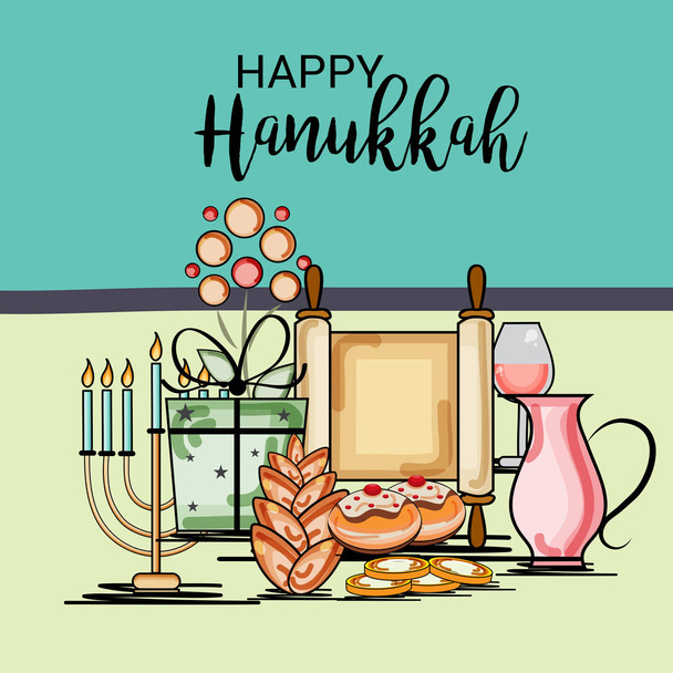  Happy Hanukkah Celebration. - Vetor, Imagem