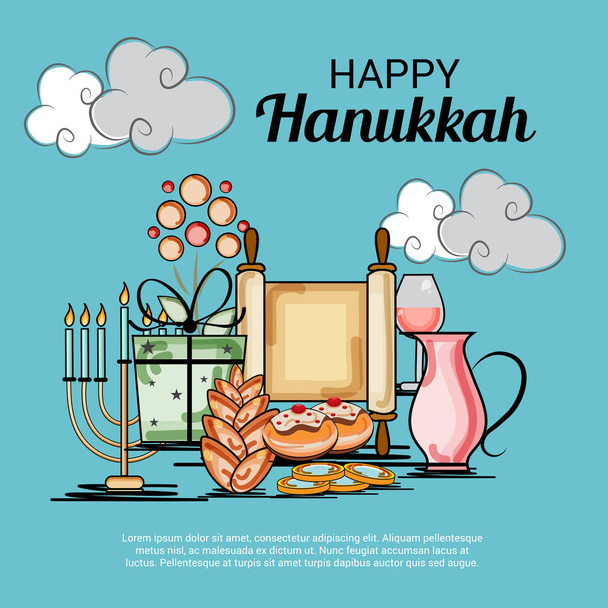  Happy Hanukkah Celebration. - Vektor, kép