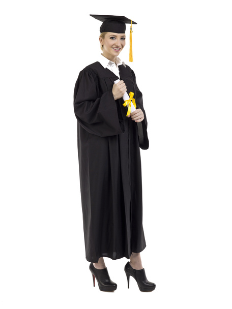 female graduating student holding diploma - Foto, immagini