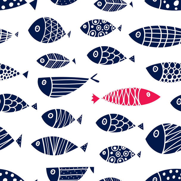 魚のシームレスなパターン ベクトル図   - ベクター画像