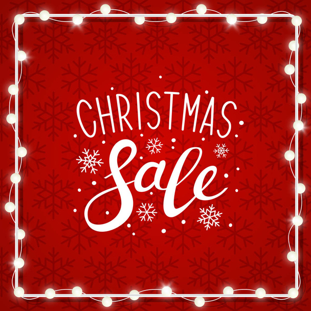 Christmas Sale text and lights - Wektor, obraz