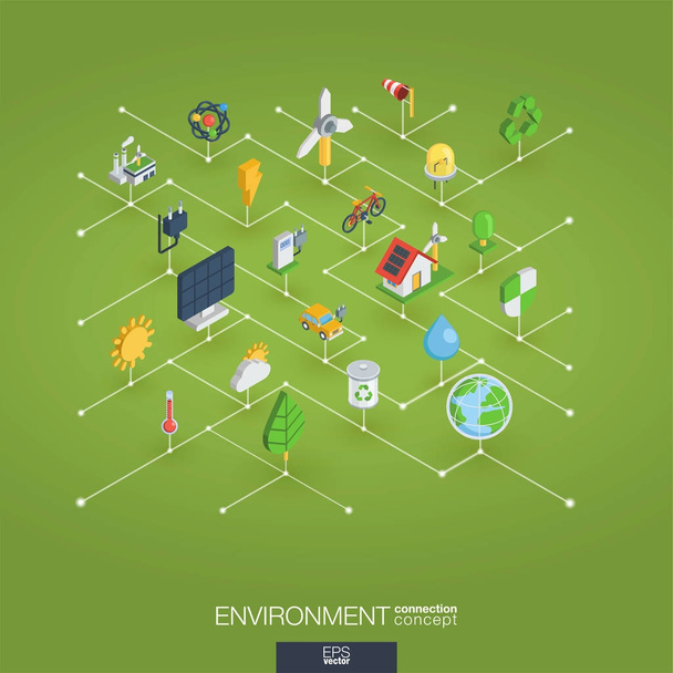 Ícones ecológicos e isométricos ambientais
 - Vetor, Imagem