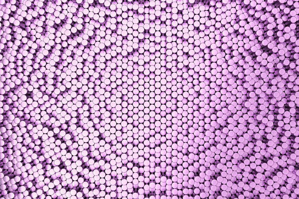 Pattern of violet brushed metal cylinders of different length - Фото, изображение