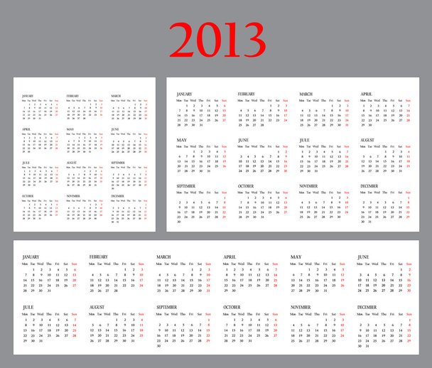 set van sjabloon kalenders voor 2013. - Foto, afbeelding