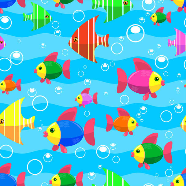Sea seamless with fishes - Vector, Image