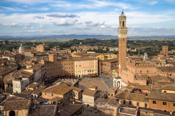 Panoramic view of the old city of Siena, Tuscany, Italy - Photo, Image