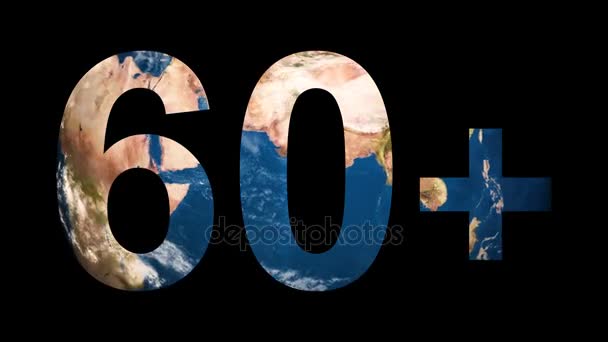 Значок знак логотип 60 годину землі виявлення поворотним глобус Землі - Кадри, відео