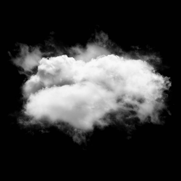 White cloud isolated over black background, 3D illustration - Photo, Image