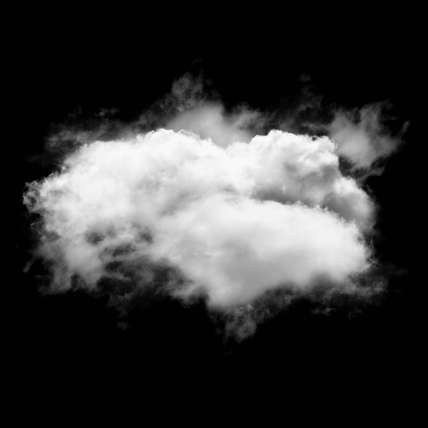 White cloud isolated over black background, 3D illustration - Photo, Image