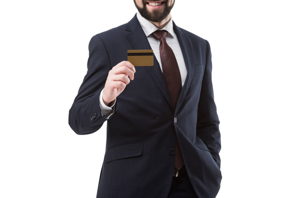 businessman holding credit card - Foto, afbeelding