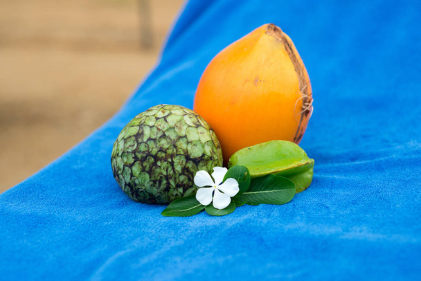tropical fruits composition - Photo, Image