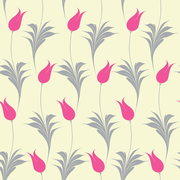 Elegant Iznik style tulips seamless pattern - Vettoriali, immagini