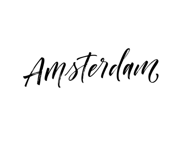 Amsterdam phrase. Ink illustration.  - Вектор, зображення