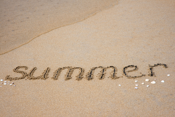 summer inscription on sand - Photo, Image