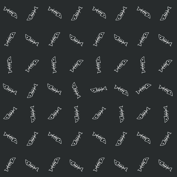 fish bones seamless pattern - Вектор,изображение