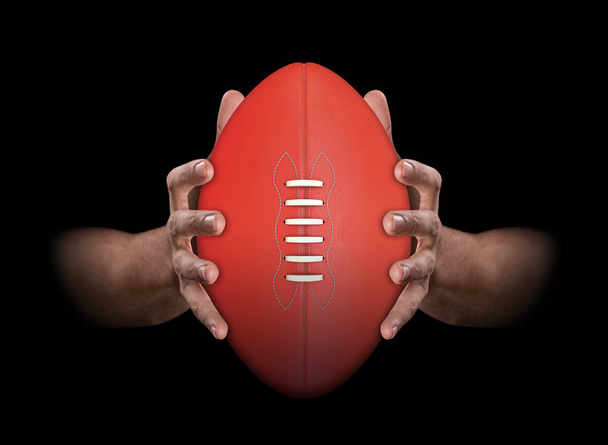 Hands Gripping Football - Photo, Image