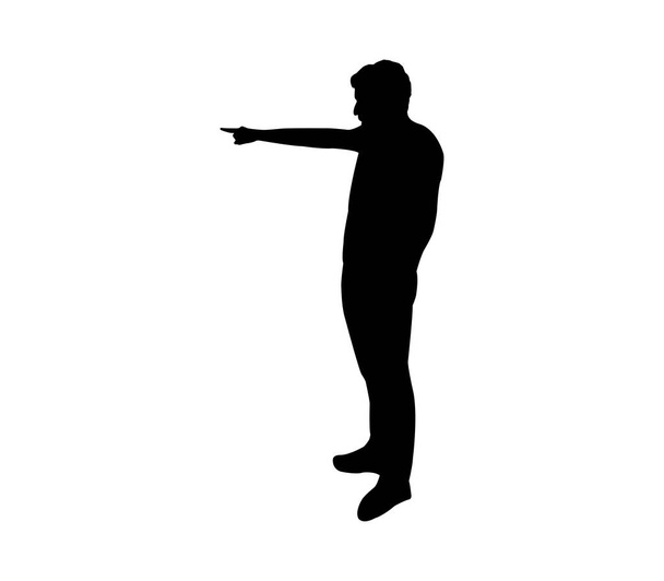 homme pointant sur fond blanc - Vecteur, image