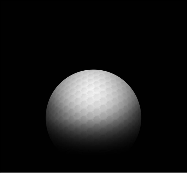 Isolated golf ball on black background - Vector Illustration - Вектор,изображение