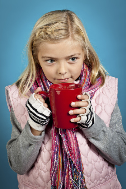 girl about to drink from mug - Photo, Image