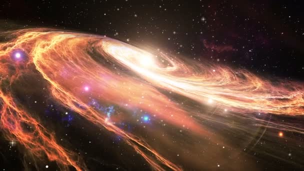Rotating spiral galaxy with stars in outer space - Footage, Video