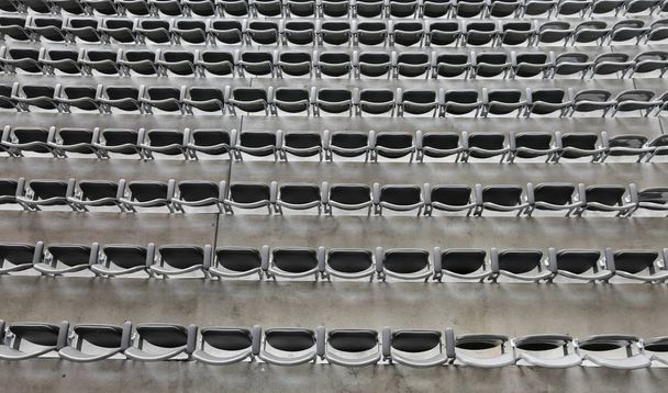 background of gray chairs without the spectators - Photo, Image