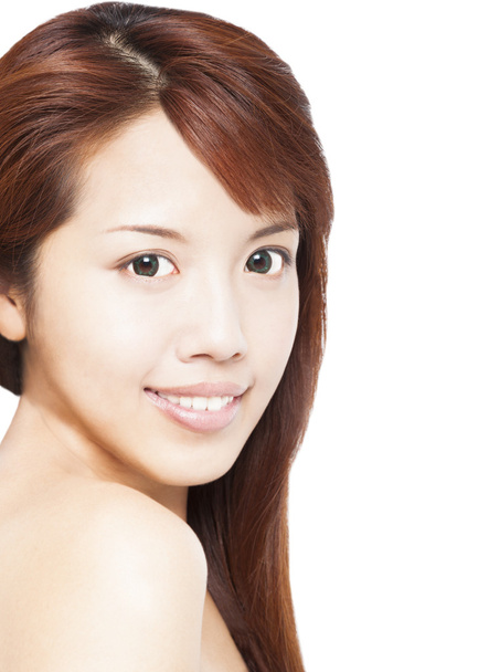 lähikuva kaunis hymyilevä aasialainen nuori nainen kasvot
 - Valokuva, kuva