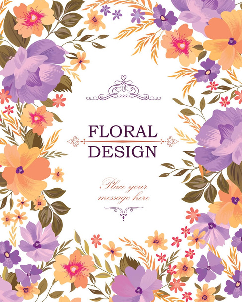 Patrón de marco floral
 - Vector, imagen
