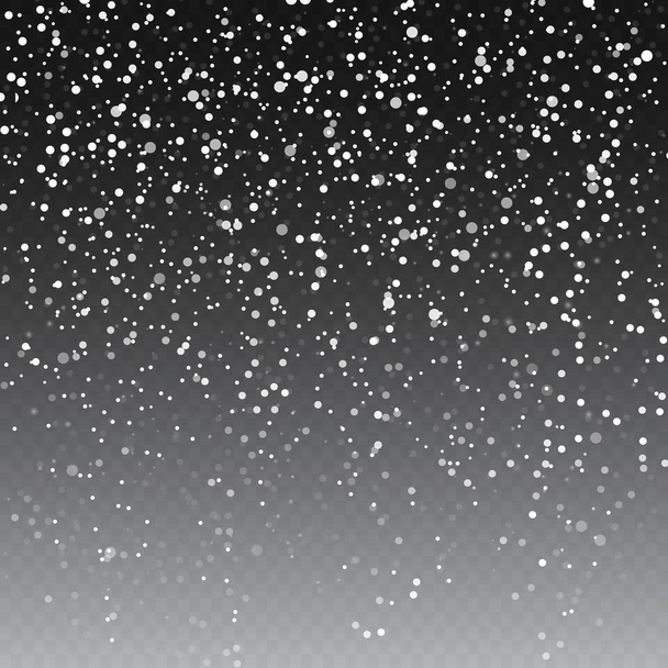 fallende Schneeflocken Weihnachten glänzend schönen Schnee isoliert auf transparentem Hintergrund. Schneeflocken, Schneefall. Vektorillustration. - Vektor, Bild