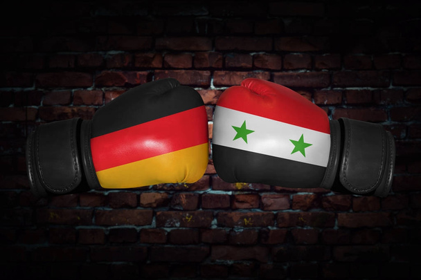 ein Boxkampf zwischen den beiden Ländern - Foto, Bild