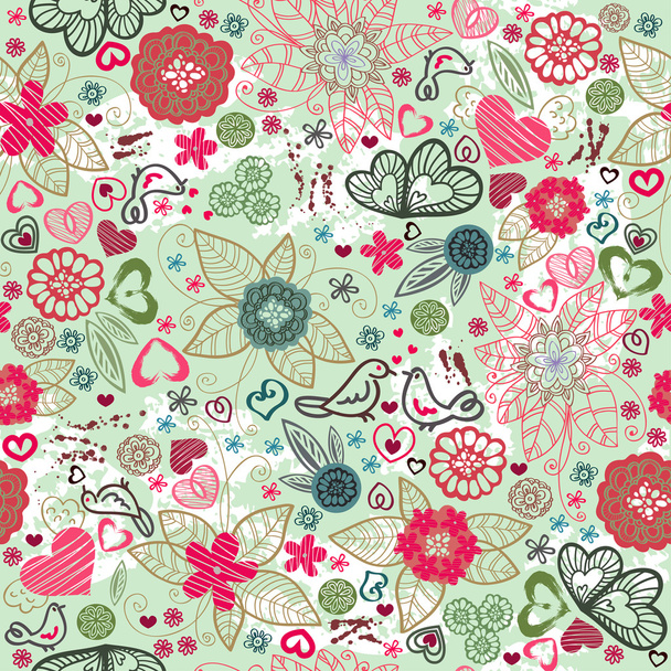 Valentines-day pattern with hearts - Vector, afbeelding
