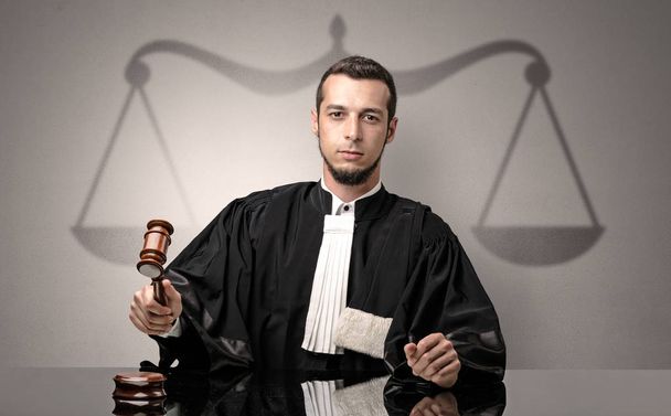 Young judge in gown deciding - Photo, Image