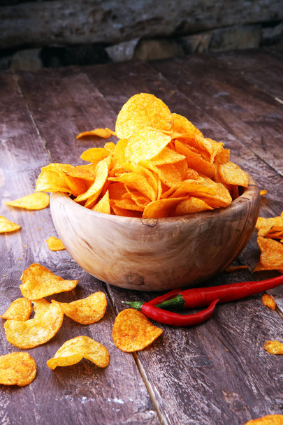 potato chips in a bowl - Photo, Image