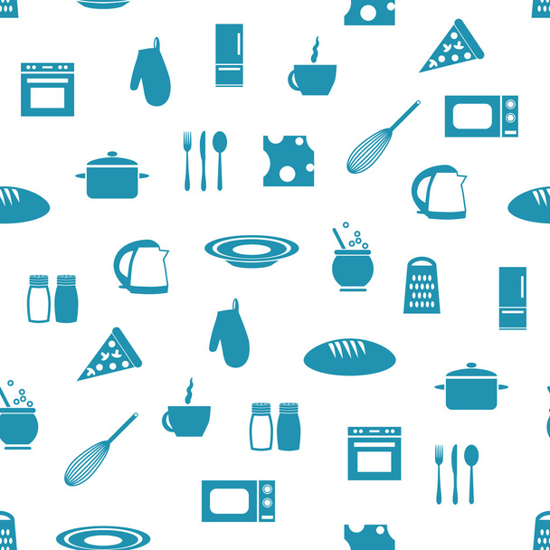 Kitchen seamless pattern - Вектор,изображение