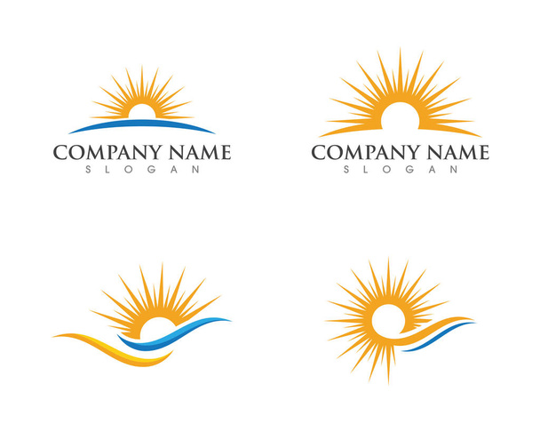  ロゴのテンプレートの地平線上の太陽 - ベクター画像