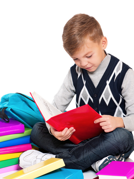 Boy with books - Foto, Imagem