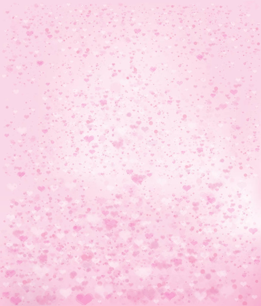 Pink bokeh hearts - Vector, Image