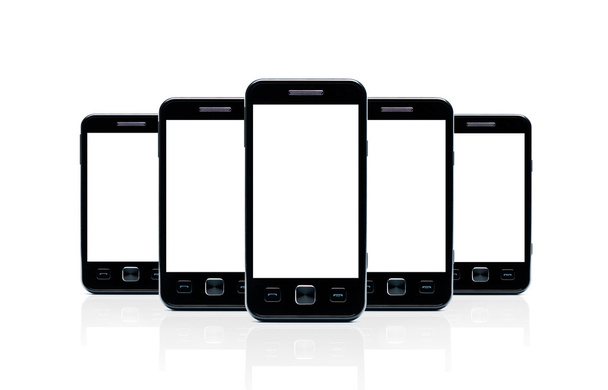 κενό έξυπνο τηλέφωνο που απομονώνονται σε λευκό φόντο με διαδρομή αποκοπής - Φωτογραφία, εικόνα
