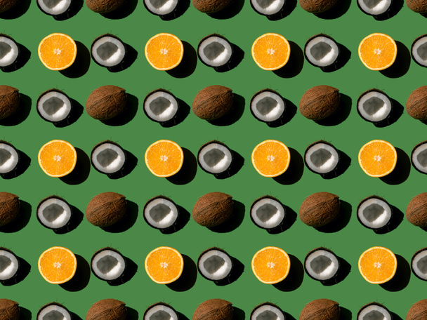 oranges and coconuts pattern   - 写真・画像