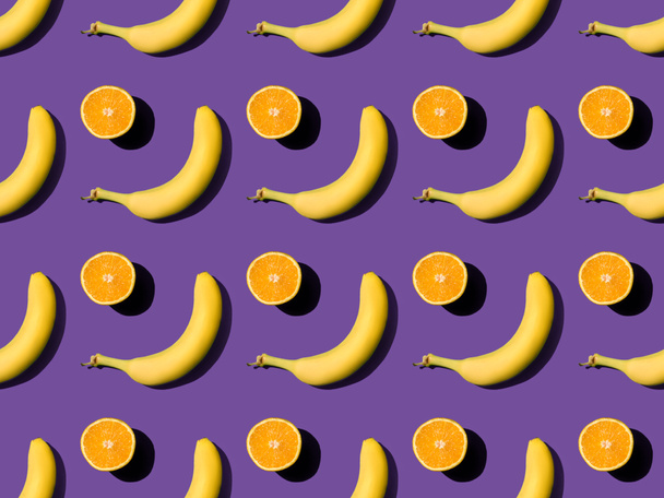 pattern with bananas and oranges  - Zdjęcie, obraz